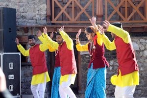 Students performing on stage