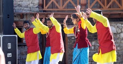 Students performing at a school event